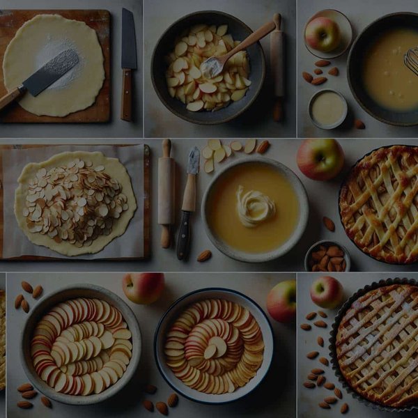 Quels sont les pas à pas pour une tarte rustique aux pommes et crème d'amande ?